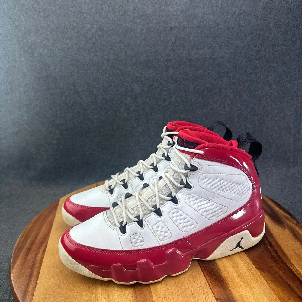 Jordan 9 Retro White Red Mens Basketball Sneakers Shoes 302370-160 Size 9.5